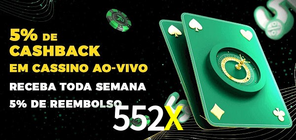 Promoções do cassino ao Vivo 552X